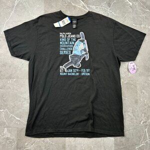 VINTAGE RALPH LAUREN SNOWBOARDING GRAPHIC TEE MENS XL Y2K DEAD STOCK POLO JEANS